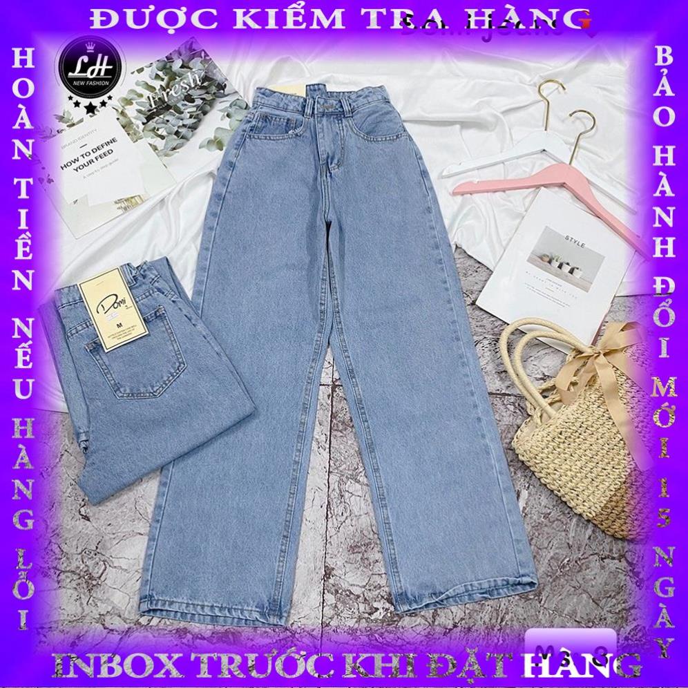 FS50K_Quần Jeans Nữ Ống Rộng Cao Cấp OHS3100 Lê Huy Fashion 4 Màu Trắng, Xanh Đậm, Xanh Nhạt, Xám Đen baybay
