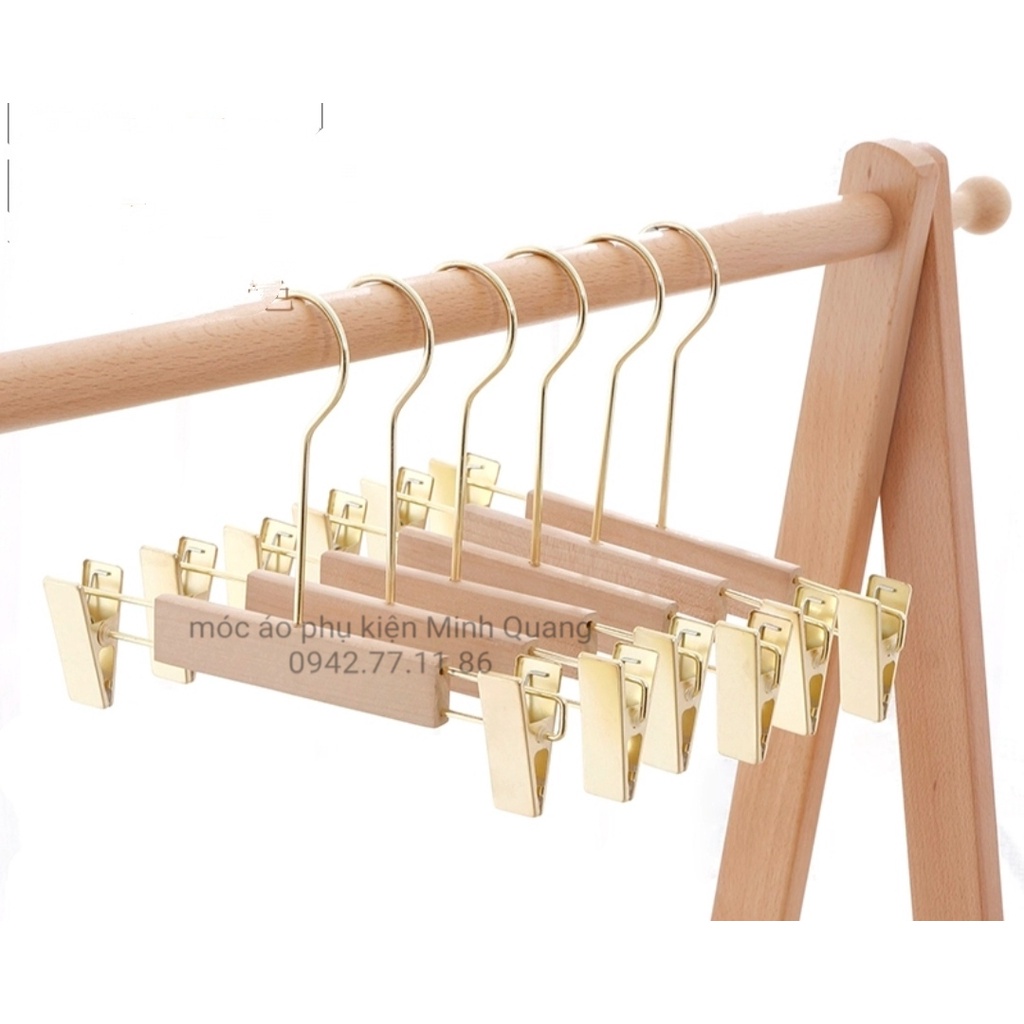 móc treo quần áo,kẹp gỗ mộc trẻ em,đầu kẹp mạ vàng,thay đổi độ rộng hẹp,dùng cho cửa hàng,shop,siêu thị