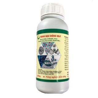 Dung dịch Nano Bạc Đồng HLC đặc trị nấm, vi khuẩn cho cây trồng chai 500ml