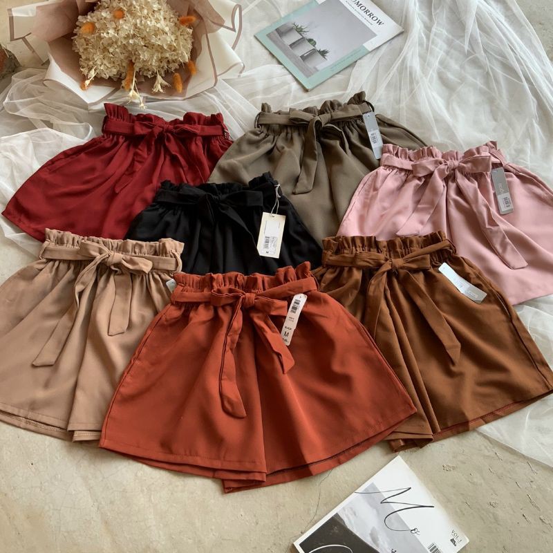 Quần short dây thắt lưng full màu siêu xinh