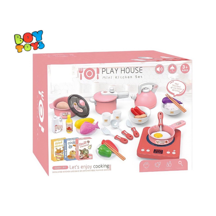 Bộ đồ chơi nấu ăn 36 món màu hồng PLAY HOUSE đáng yêu cho bé