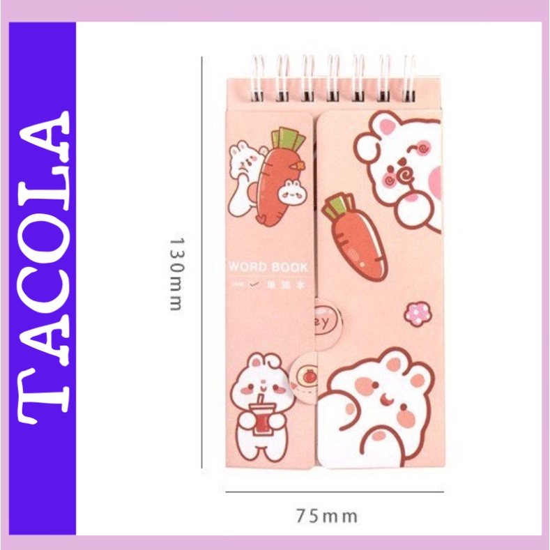 Sổ tay cute 80 trang học từ vựng tiếng anh TACOLA, sổ ghi chú nhiều mẫu xinh xắn ST02