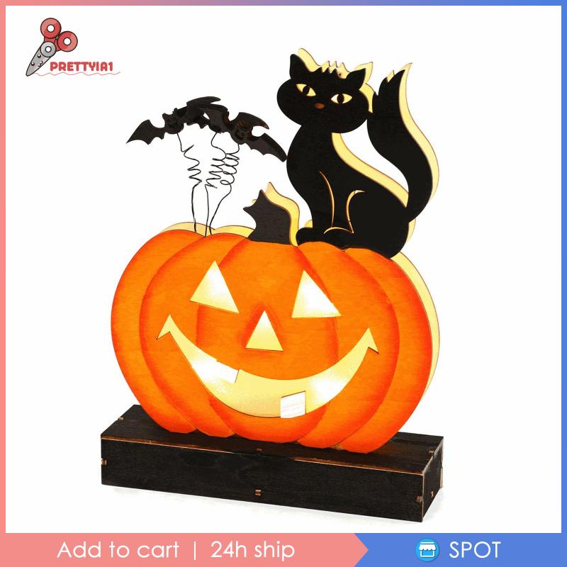 [Prettyia1] Đồ Trang Trí Halloween Hình Bí Ngô Có Đèn