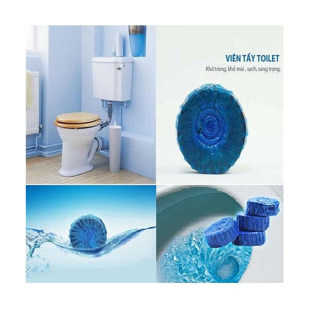 Vỉ 4 viên thả bồn cầu tẩy và làm thơm toilet chính hãng Hando