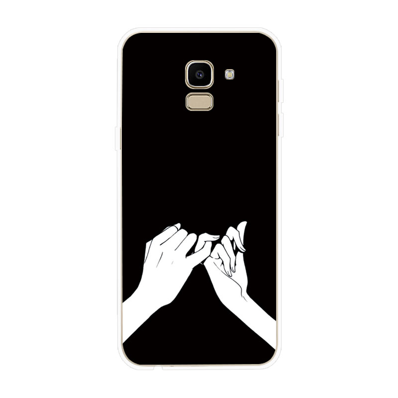 Ốp Lưng Samsung Galaxy J2 Pro J4 J4+ J6 J6+ Plus J8 2018 TPU mềm Case Cá tính đen tuyền Two