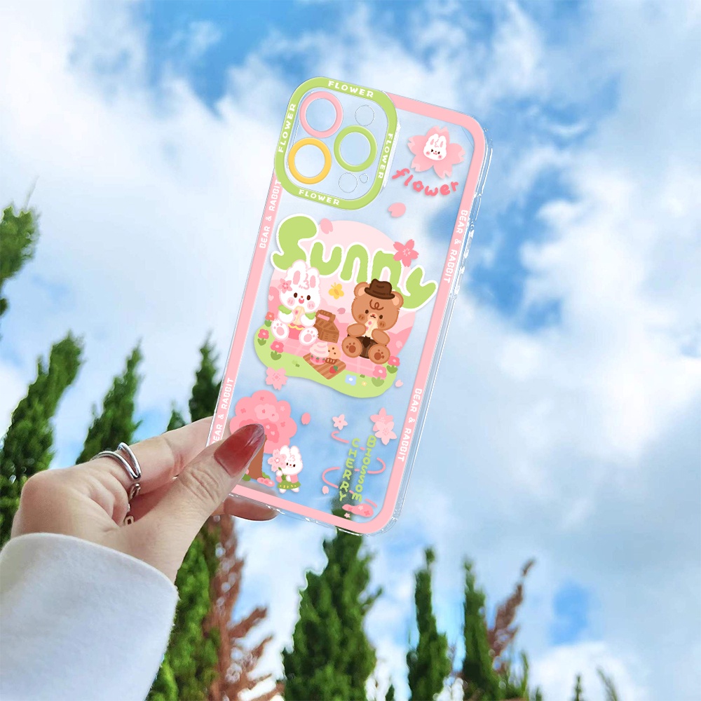 Ốp Điện Thoại Tpu Mềm Chống Sốc In Hình Gấu / Thỏ Cho iPhone 11 12 13 pro max XS X XR XSMax 7 8 6 6s plus SE 2020