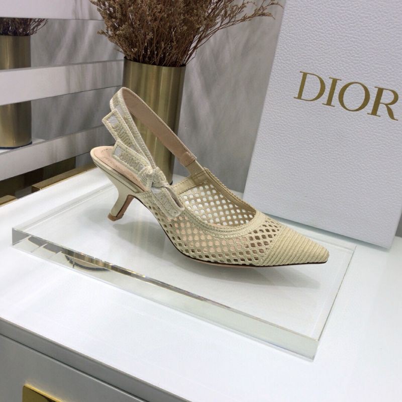 Cao gót lưới lót da bê cao cấp hàng thiết kế DIOR 2021CD 6.5cm
