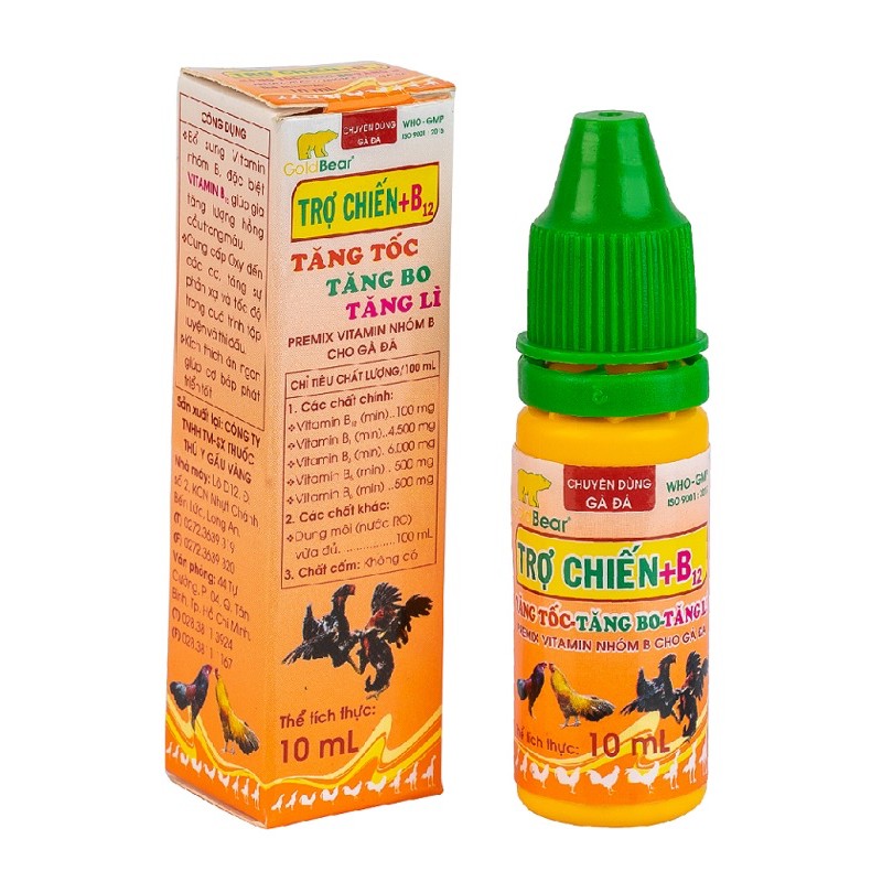 TRỢ CHIẾN + B12 (10ml) tăng tốc, tăng bo, tăng lì cho gà đá.