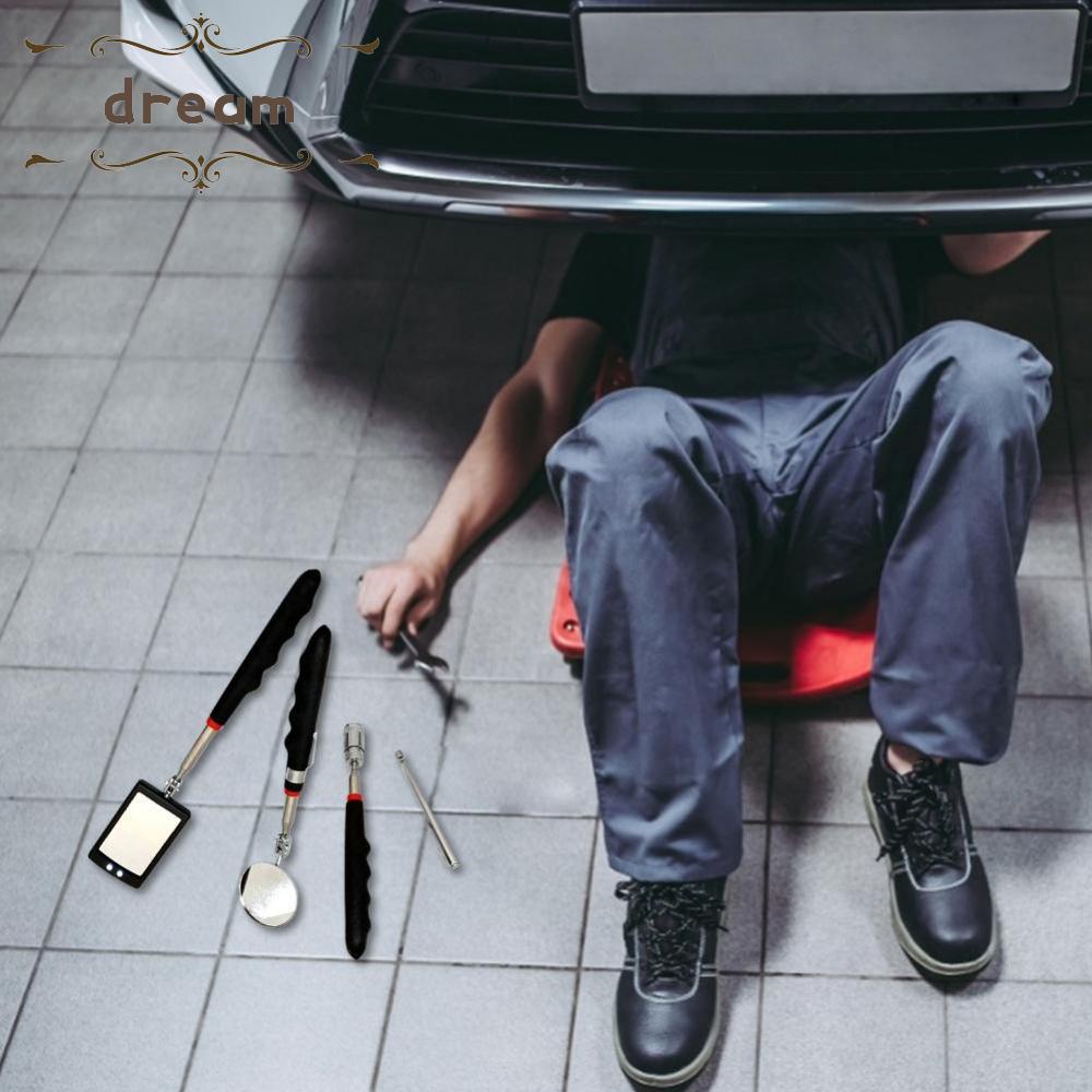 【DREAMLIFE】360° Telescopic Folding Inspection Mirror Car Mechanic Welding Repair Reflector high quality