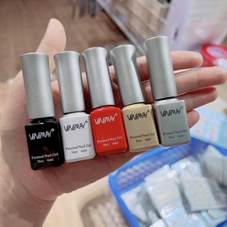 Gel vẽ nét kèm cọ 5 mầu có lẻ chất gel đặc dễ vẽ vinimay
