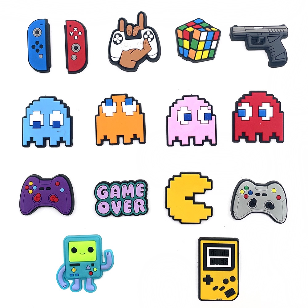 Phụ Kiện Trang Trí Giày Hình pac-man croc Làm Quà Tặng Tiệc Cho Bé Và Người Lớn