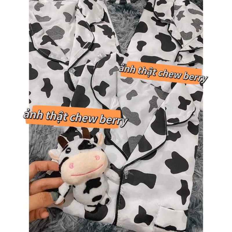 Bộ Đồ Ngủ Pijama Nữ BÒ SỮA Kate Tay Cộc Mặc Nhà Xinh