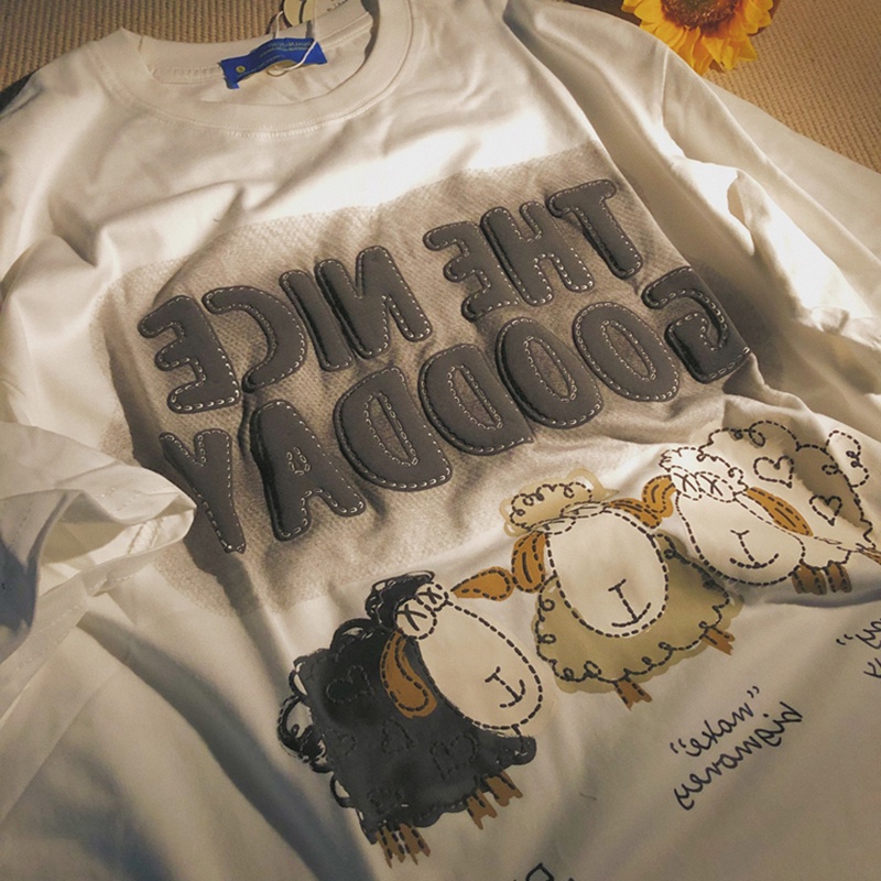 Áo Thun Ngắn Tay Cổ Tròn In Chữ Thời Trang Mùa Hè Dành Cho Nữ