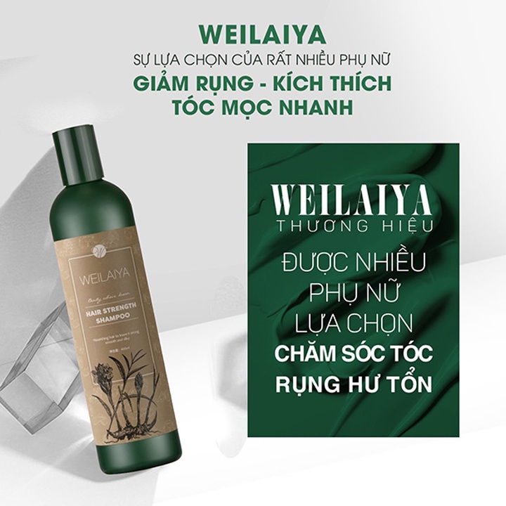 Dầu Gội Weilaiya Chiết Xuất Tinh Chất Gừng Kết Hợp Hà Thủ Ô Cao Cấp 400ml Giúp Tóc Săn, Chắc, Khỏe, Mượt