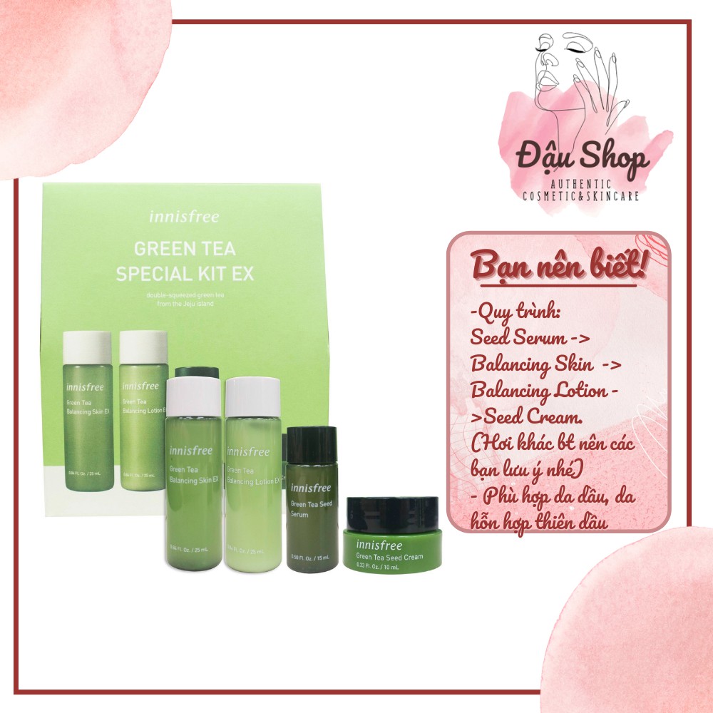 BỘ DƯỠNG TRÀ XANH 4 MÓN INNISFREE GREEN TEA SPECIAL KIT