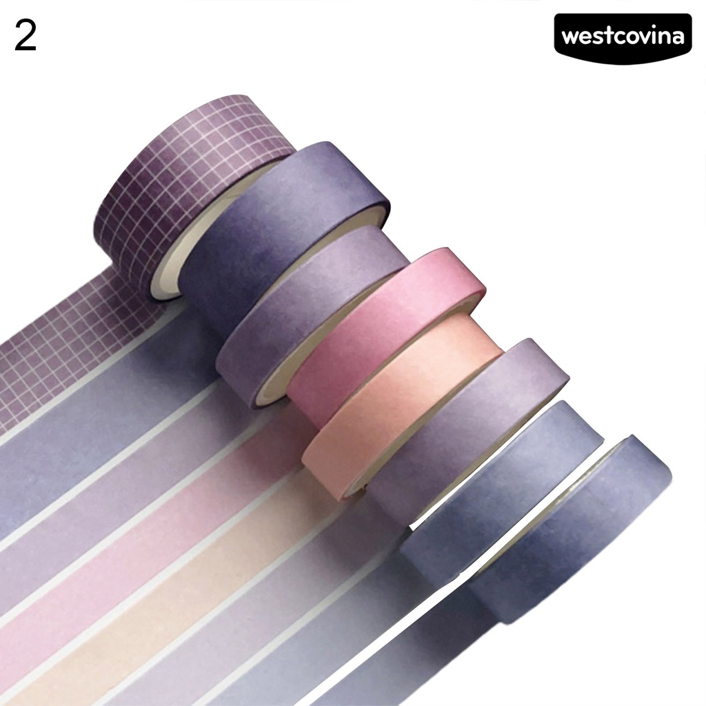 [Hot]✍Set 8 Cuộn Băng Dính Washi Màu Trơn Trang Trí Sổ Lưu Niệm Cho Học Sinh