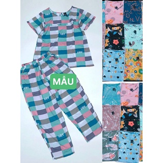 Đồ bộ mặc nhà quần dài 9 tấc vải lanh mát mẻ