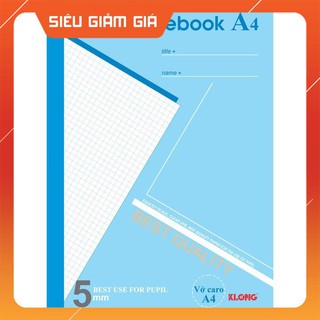 Vở Caro Klong A4 Math Notebook - 200 trang; MS 298 - sỉ ib
