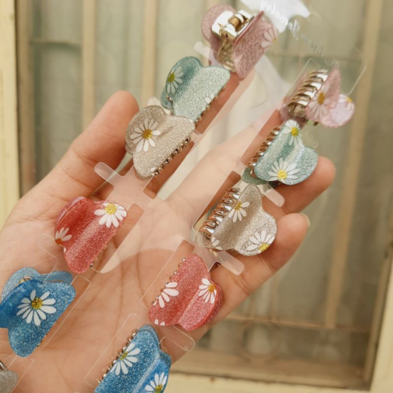 Kẹp tóc nhí ,kẹp đỉnh in chữ chenel/hoa cúc 2.3cm