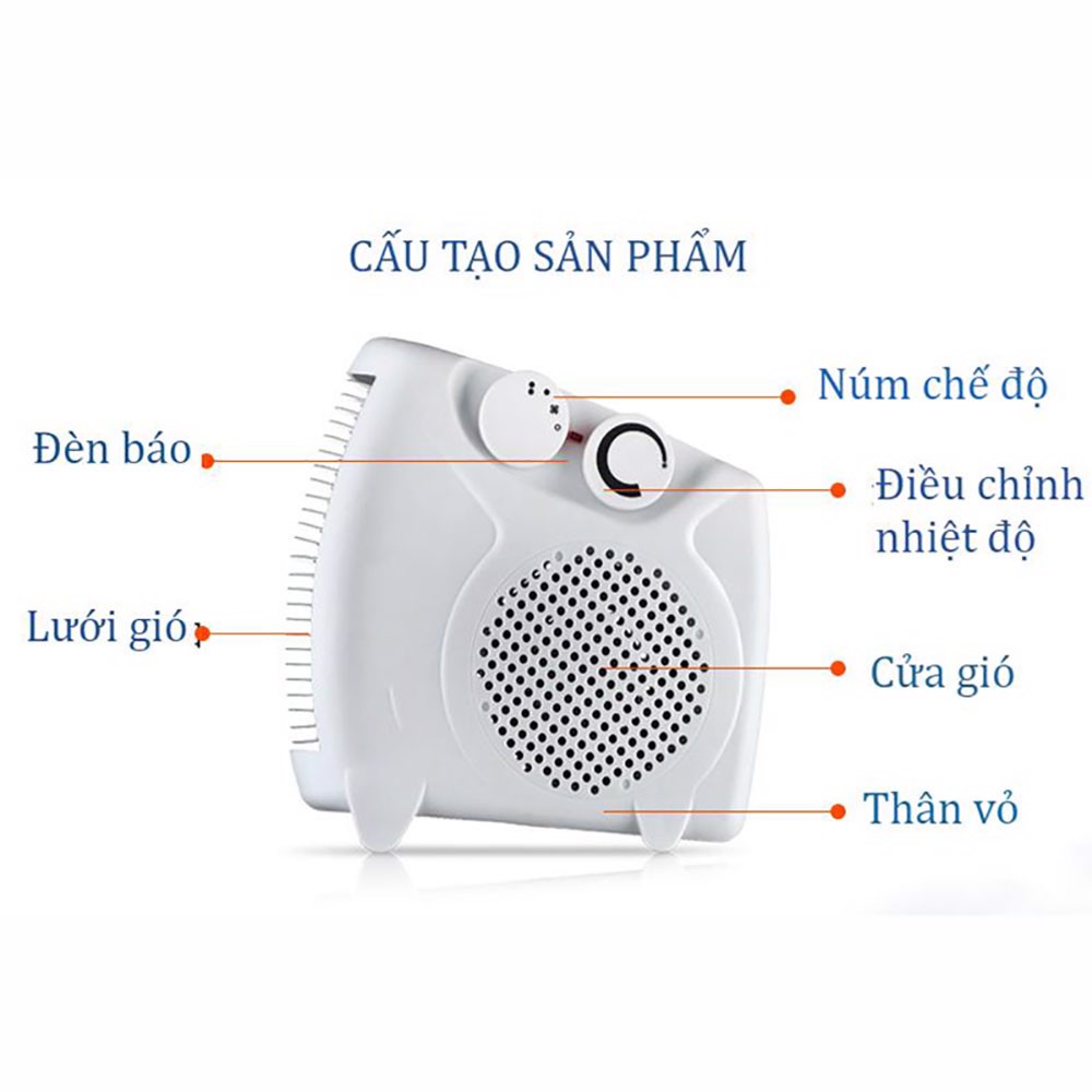 MáyQuạt sưởi ấm đa năng 2 chiều tiết kiệm điện - máy sưởi ấm mini