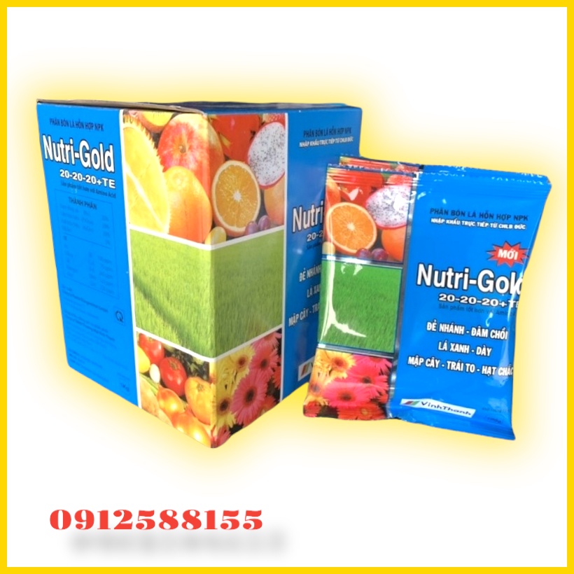 Phân Bón Lá Bổ Sung Vi Lượng Nutri-Gold 20-20-20, Nhập Khẩu Đức