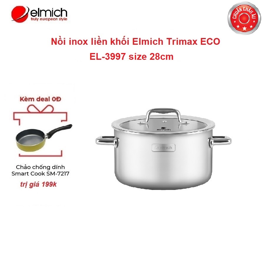 Nồi inox liền khối Elmich Trimax ECO EL-3997 size 28cm