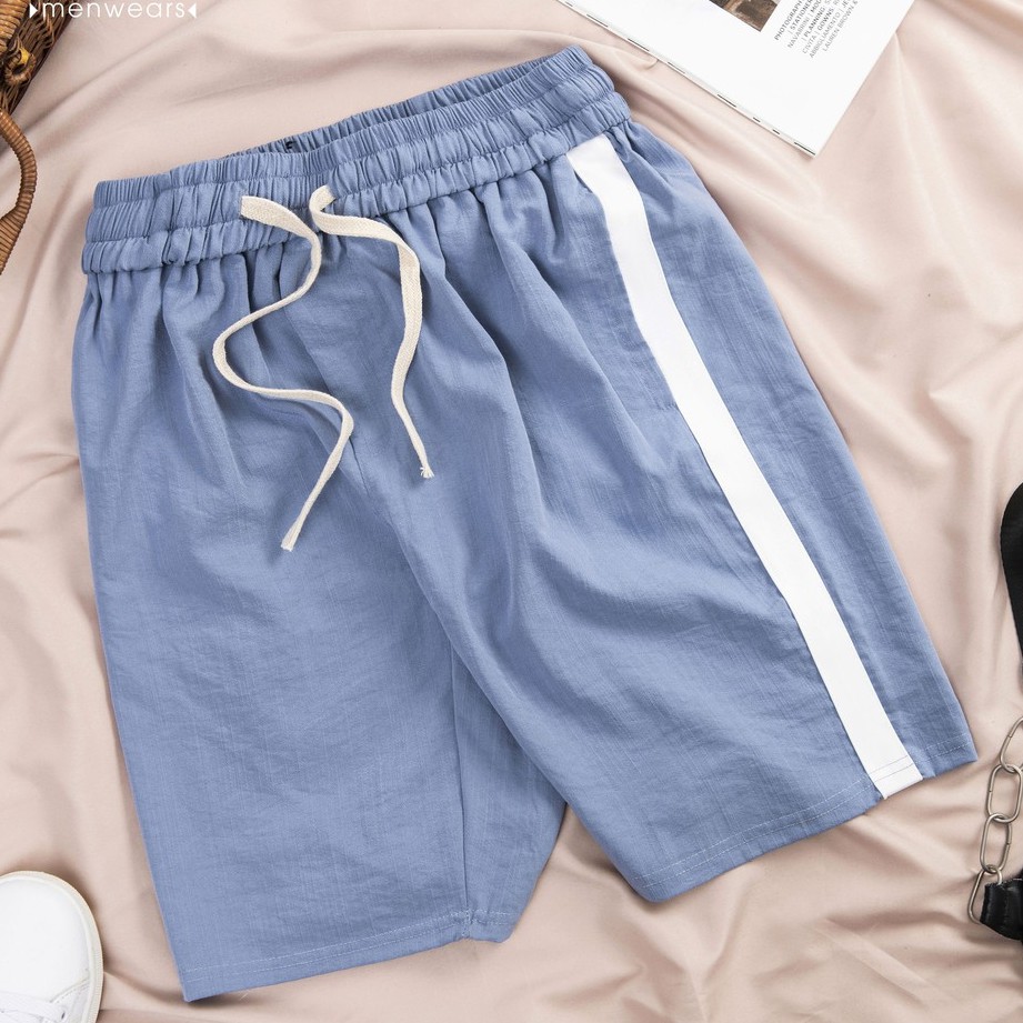 Quần short nam Edana Menswear cao cấp đũi lé kẻ sọc phong cách trẻ trung hiện đại cân nặng 45 -78kg | BigBuy360 - bigbuy360.vn