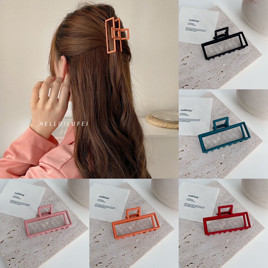 Kẹp Tóc Kim Loại Hình Vuông Màu Đen Cỡ Nhỏ Thời Trang Mùa Hè Cho Nữ