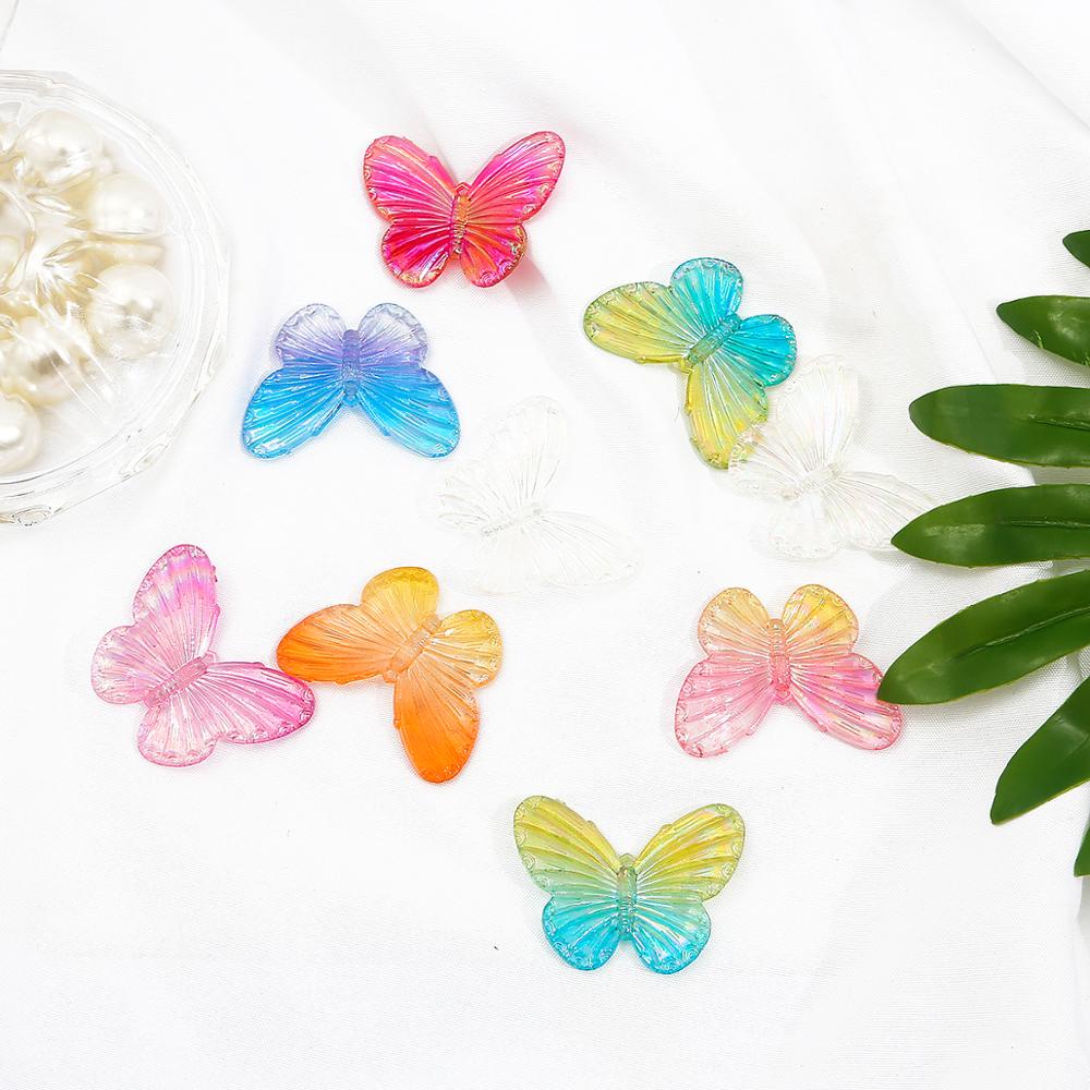 Mặt Vòng cổ Beadia Bằng Acrylic Hình Bướm Lấp Lánh Nhiều Màu Có Lỗ Dùng Làm Trang Sức DIY