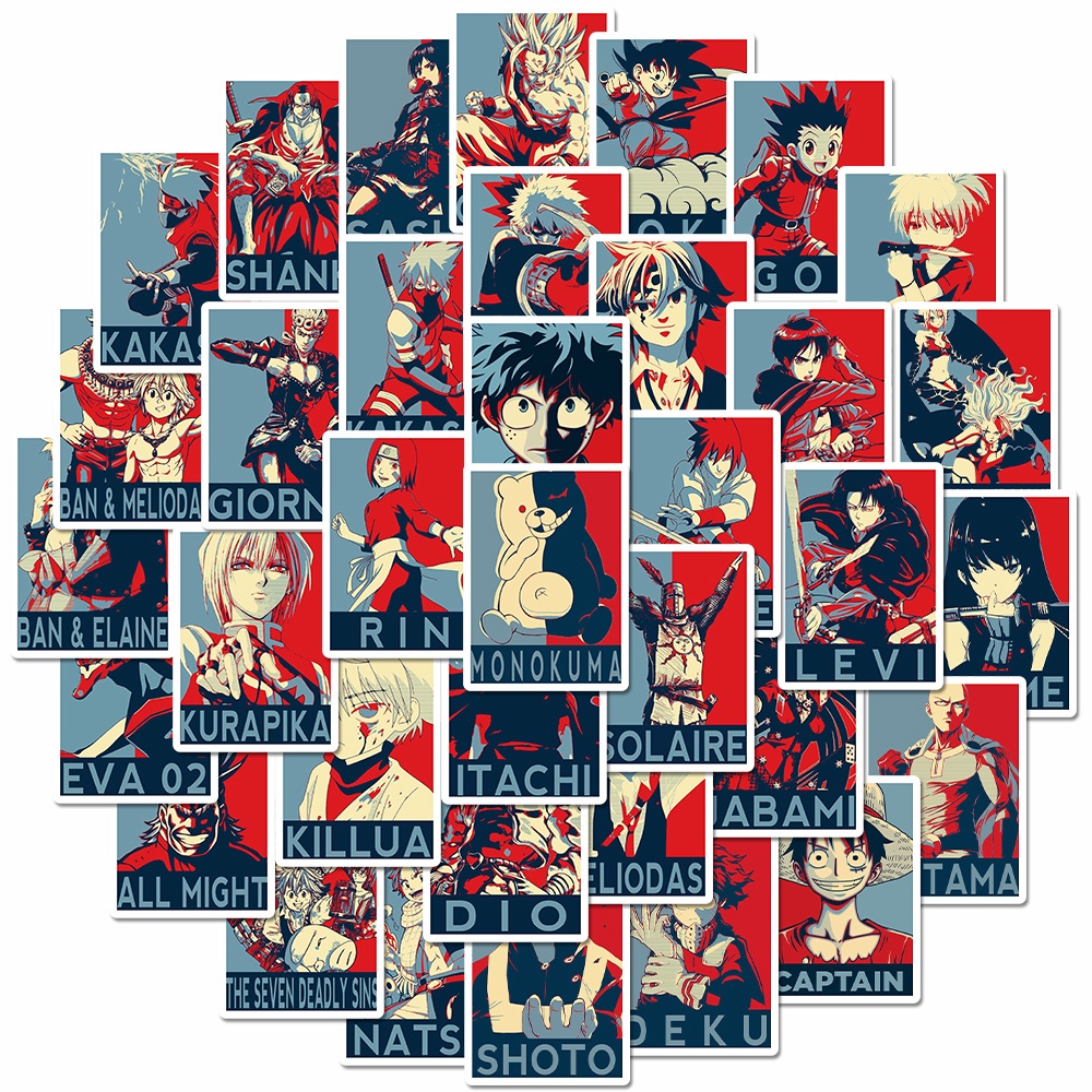 Bộ 50 miếng sticker dán trang trí laptop chống nước họa tiết hoạt hình xinh xắn