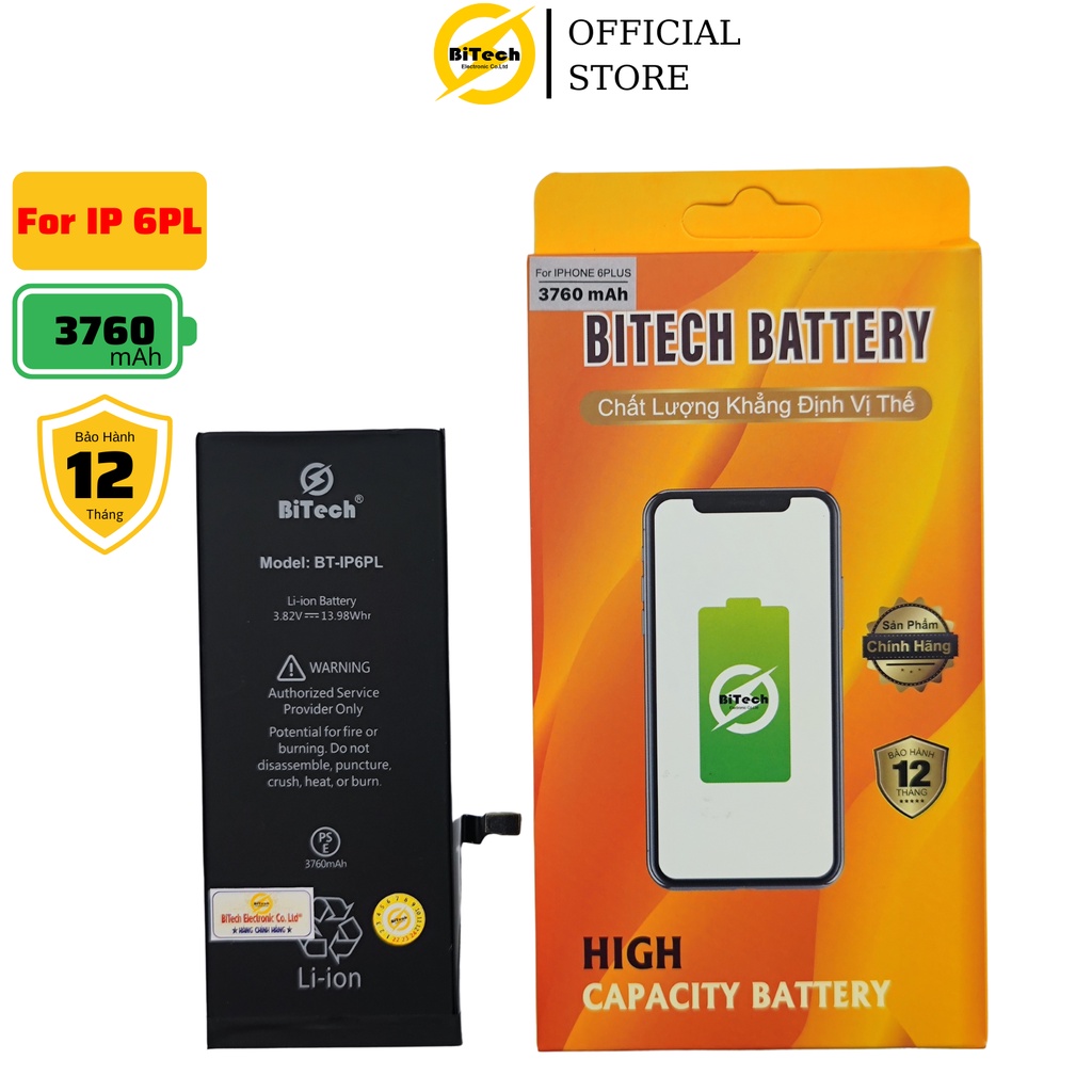 Pin điện thoại dung lượng cao BITECH BT-6PLUS