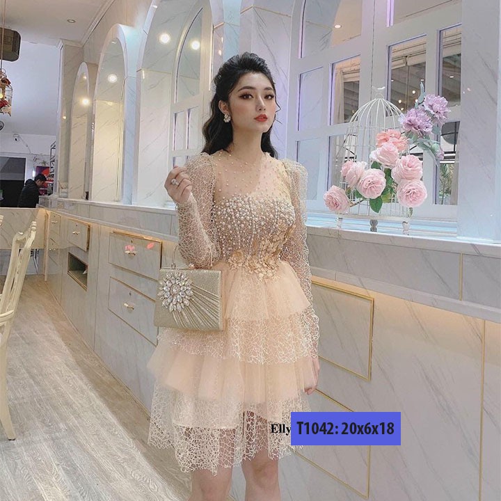 Ví nữ cầm tay dự tiệc đẹp, bóp cầm tay nữ dự tiệc, cưới đính đá có dây đeo chéo sang trọng