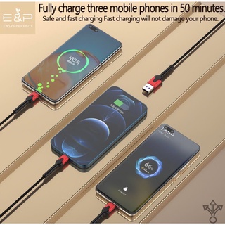 Dây cáp sạc 3 đầu sạc nhanh 5A cho iphone/android/type