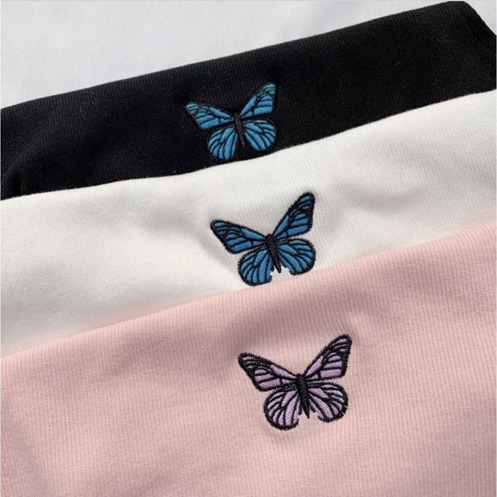 Áo Croptop BƯỚM Ulzzang 3 MÀU (ẢNH THẬT)