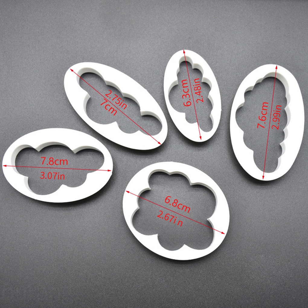 Set 5 khuôn silicone tạo hình đám mây trang trí bánh