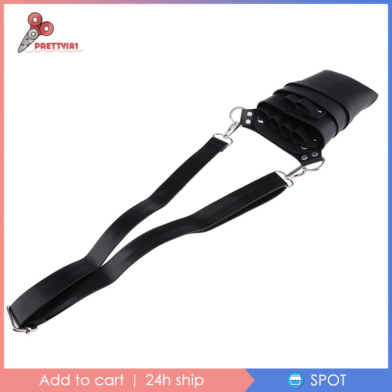[Prettyia1] Túi PU Đeo Hông Đựng Kéo Cắt Tóc Màu Cà Phê Đậm