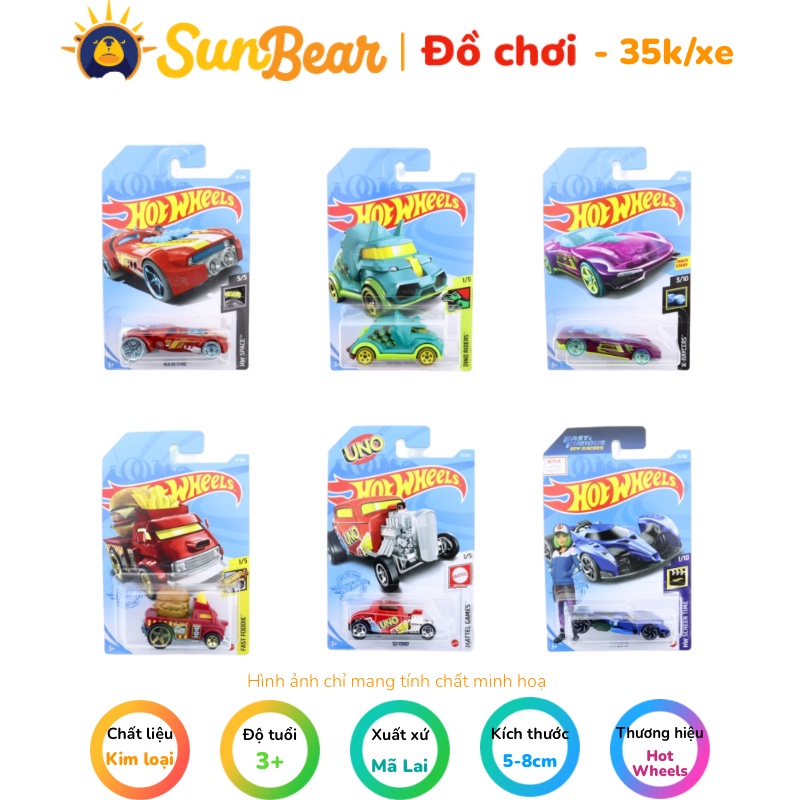 Đồ chơi mô hình xe Hot Wheels 1:64 đồng giá 35k - Sun Bear