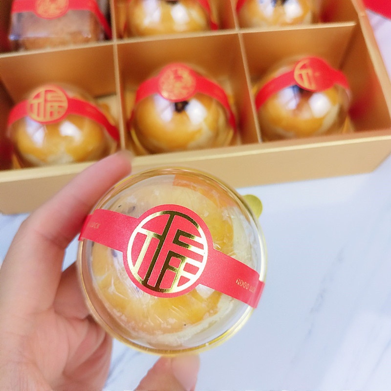 Seng Bộ 50 Nhãn Dán Hộp Bánh Hình Thỏ / Lòng Đỏ / Trứng Rán DIY