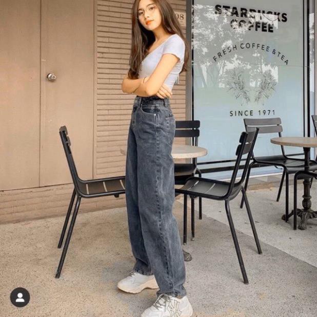 Quần 🦋 JEANS nam và nữ dáng suông ống rộng chất vải bò lên form đẹp mix kèm áo thun áo khoác hay sơ mi áo kiểu Xịn