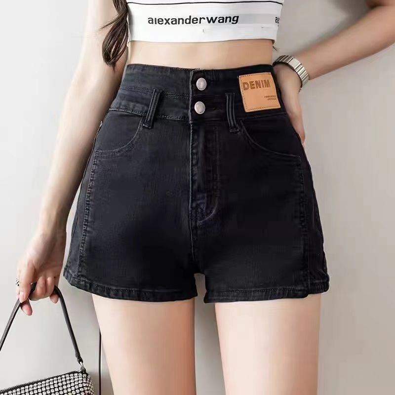 Quần Short Denim Lưng Cao Thời Trang Retro Hàn Quốc Cho Nữ