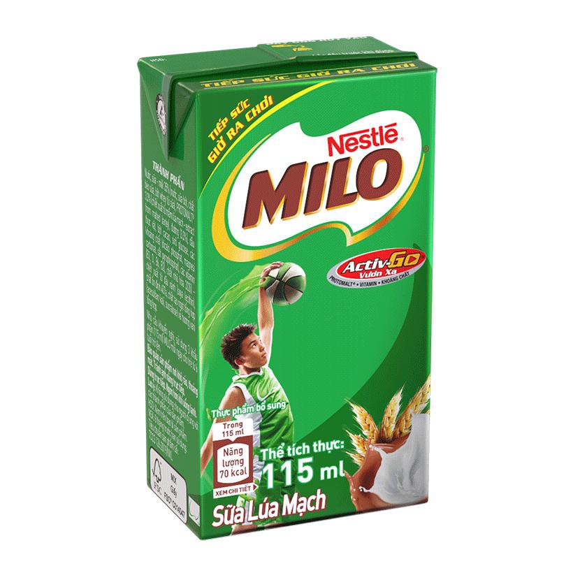 [MUA 8 TẶNG 1] Combo 8 hộp sữa Milo uống liền 115ml.