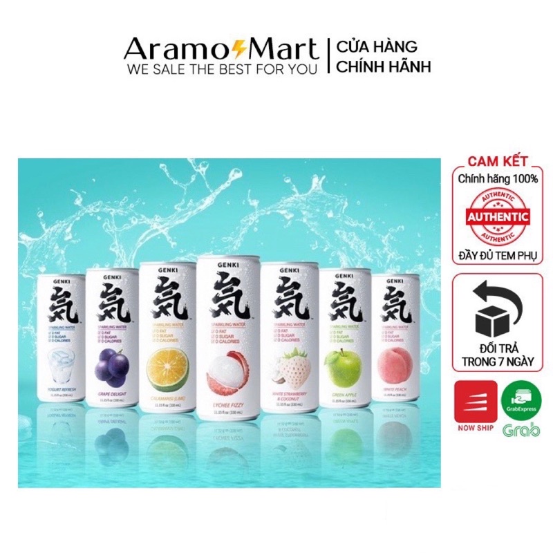 9 vị Combo 6 lon Nước Soda trái cây Genki Forest Sparkling có ga không