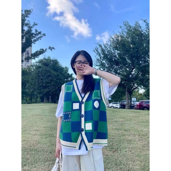 Áo gile len Coffee Beans