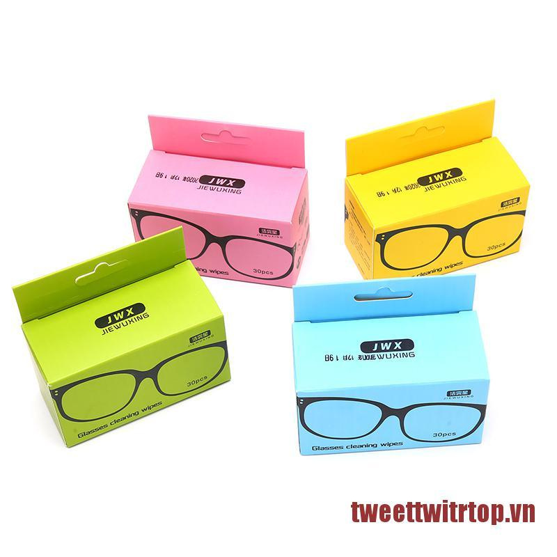 TRTOP 30Pcs Reusable Anti-Fog Wipes Glasses Moistened Antifog Lens Cloth Defo