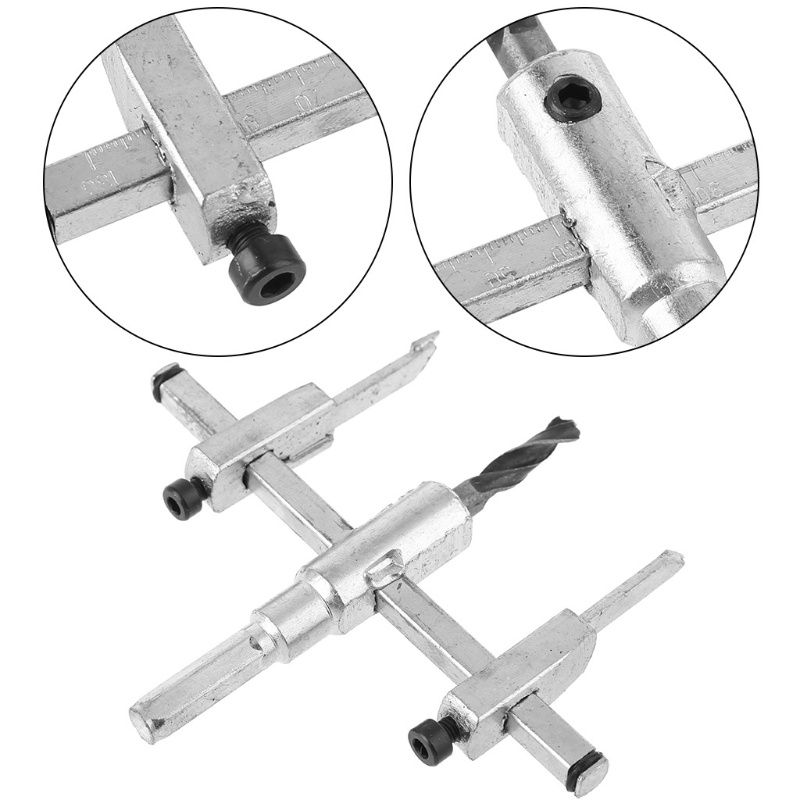 Mũi Khoan Lỗ Tròn Bằng Kim Loại 30-130mm DIY Có Thể Điều Chỉnh