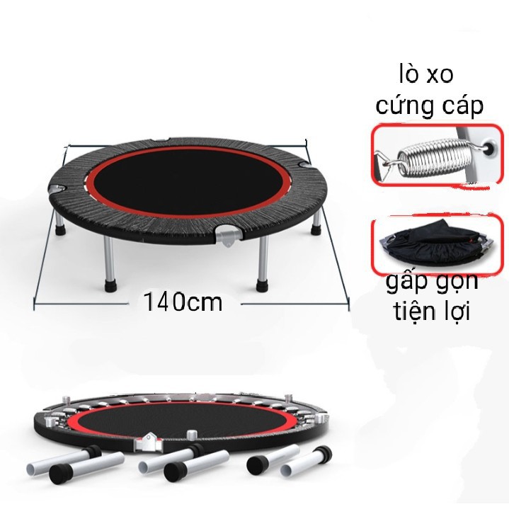 Nhà nhảy nhún, nhà bóng trẻ em, nhà nhún lò xo lục giác có lan can, đệm nhún lò xo cho bé siêu cao cấp