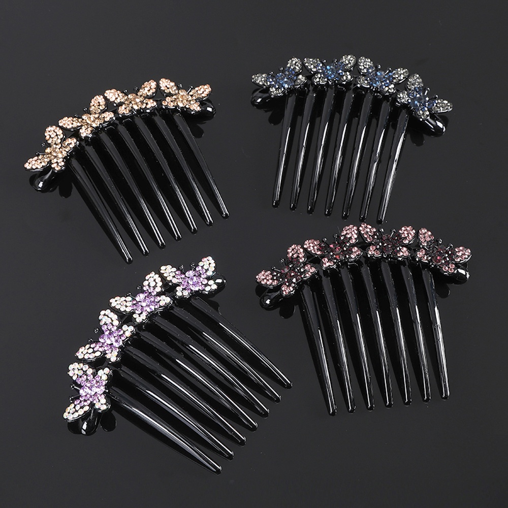 Lược cài tóc Haimeikang hình bướm đính đá phong cách Hàn Quốc thời trang cho nữ