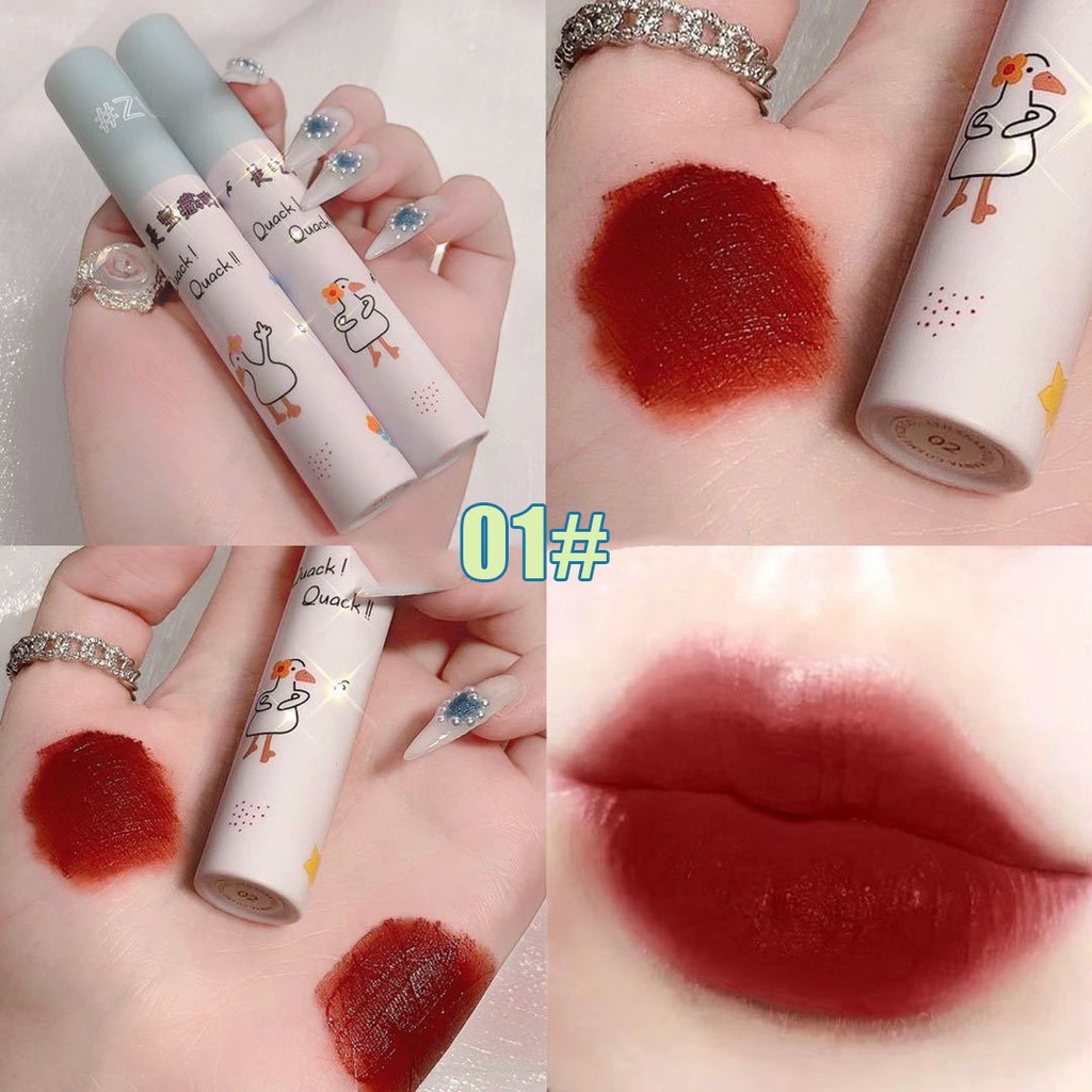 (Hàng Mới Về) Son Kem Lì Mịn Mượt Như Nhung Kháng Nước Và Lâu Trôi Với Thiết Kế Hình Chú Vịt Dễ Thương | BigBuy360 - bigbuy360.vn