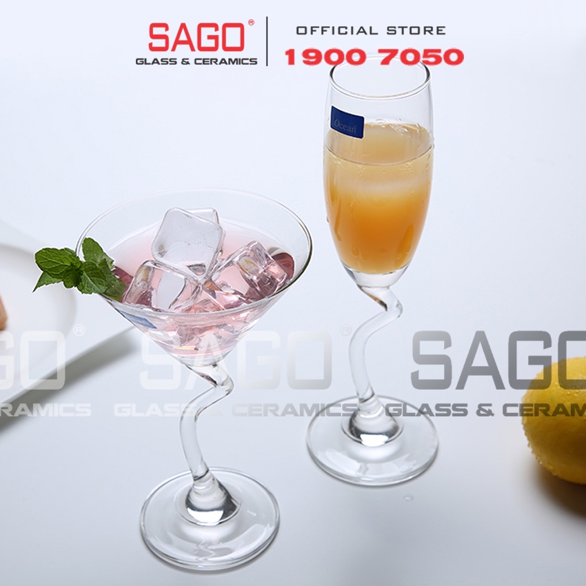 Ly Thủy Tinh Ocean Salsa alsa Cocktail 210ml | Salsa Flute Champagne 165ml