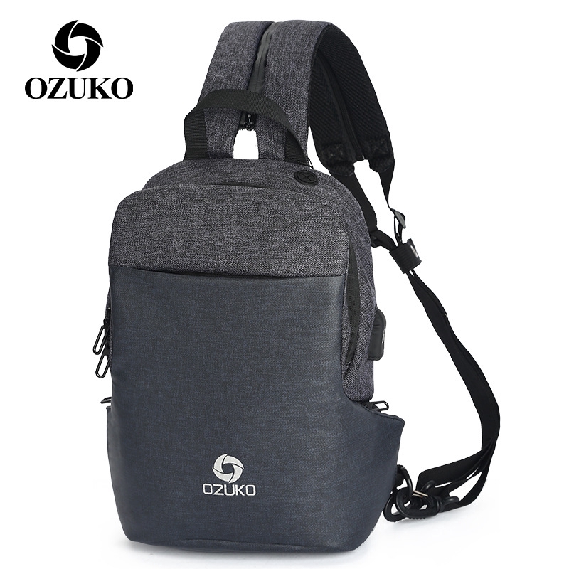 OZUKO Waterproof USB Diagonal Bag